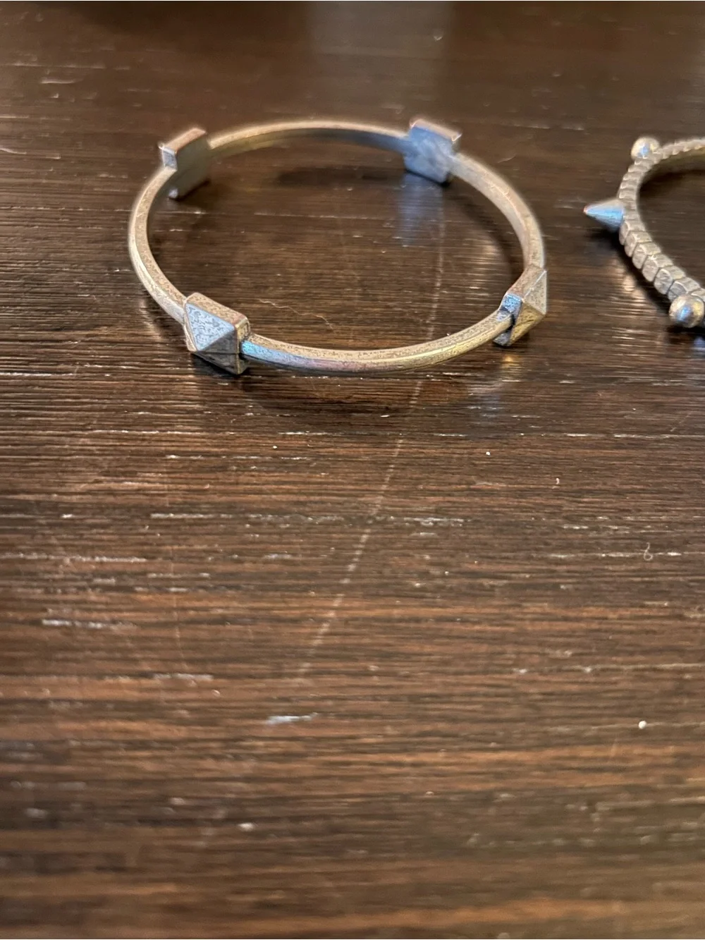 Silver Tone Spike Stackable Bangle Bracelet